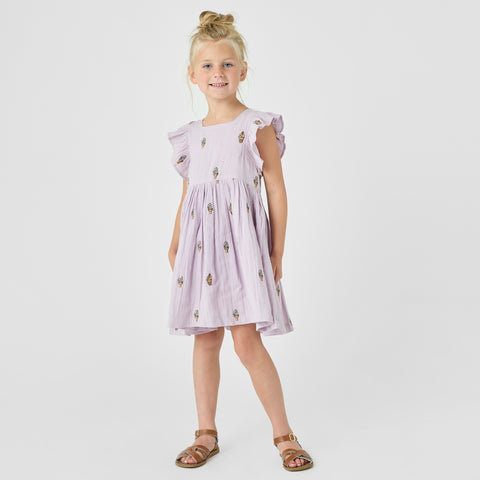 Pink Chicken - Girls Elsie Dress - Lavender Soft Serve