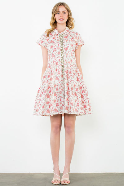 THML - Button Up Floral Dress