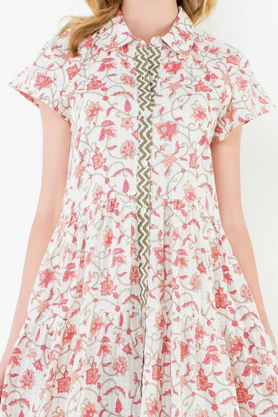 THML - Button Up Floral Dress