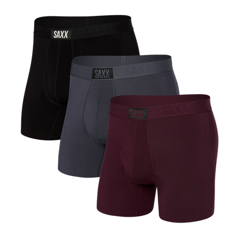 SAXX - SSoft BB Fly 3 Pack - Burnt Plum/Turbulence/BLK