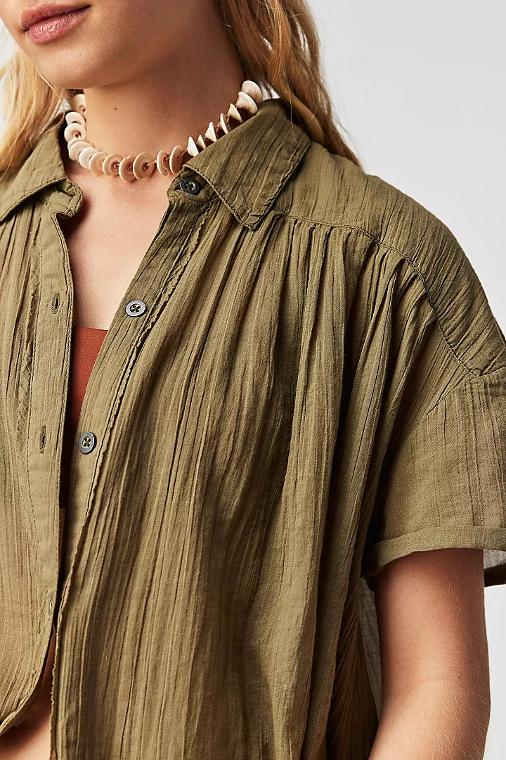 Free People - Float Away Shirt in Serpent