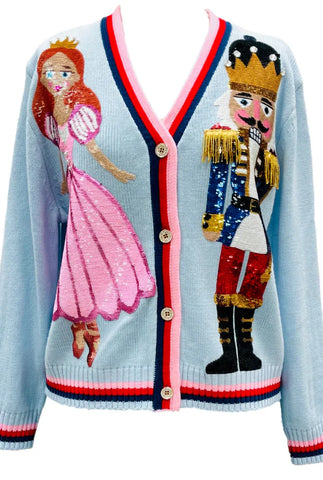 Queen of Sparkles - Kids Light Blue Nutcracker and Clara Cardigan