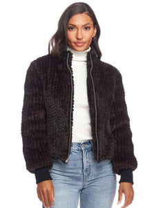 Fabulous Furs - 5th Ave Knitted Fur Bomber - Whisky