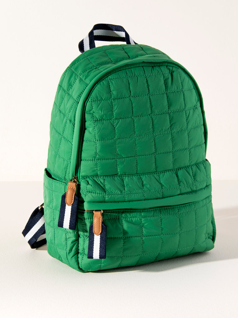 Shiraleah - Ezra Quilted Nylon Backpack Green