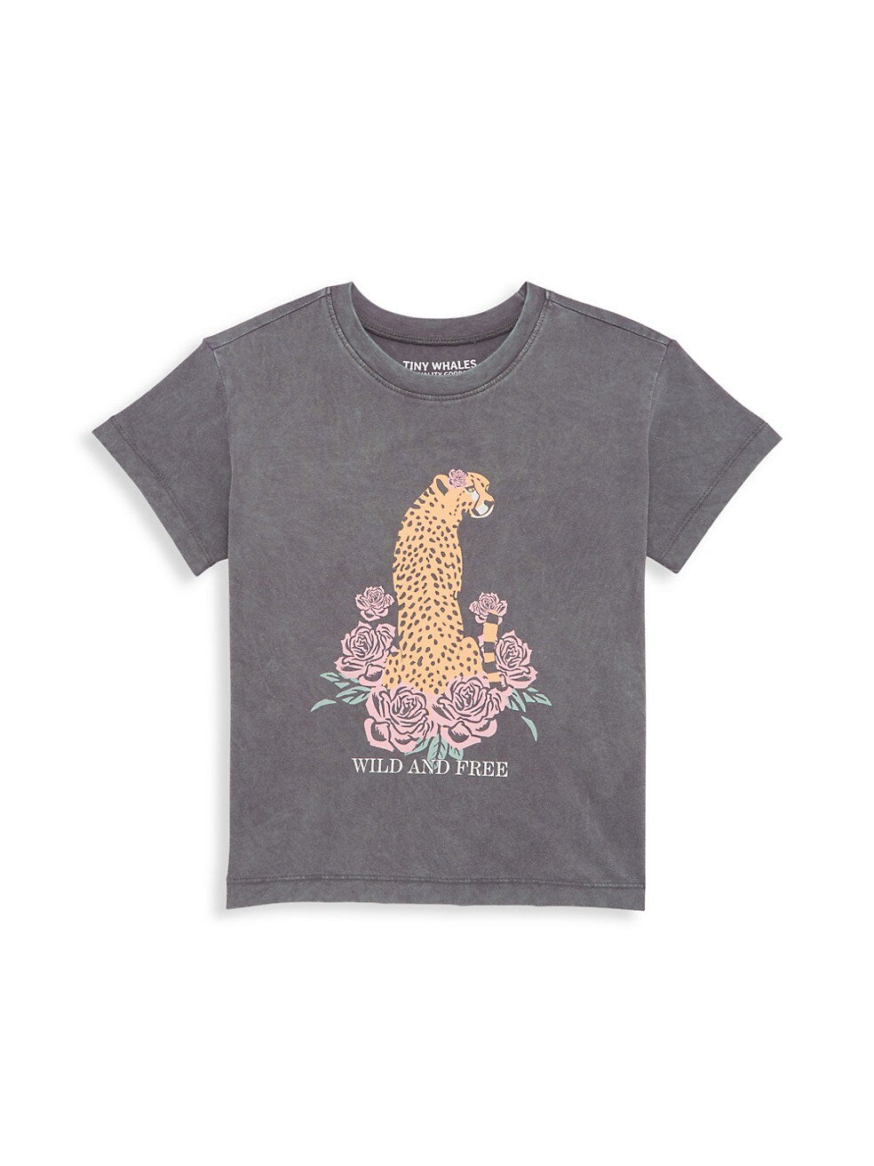 Tiny Whales - Wild and Free Boxy Tee Mineral Black