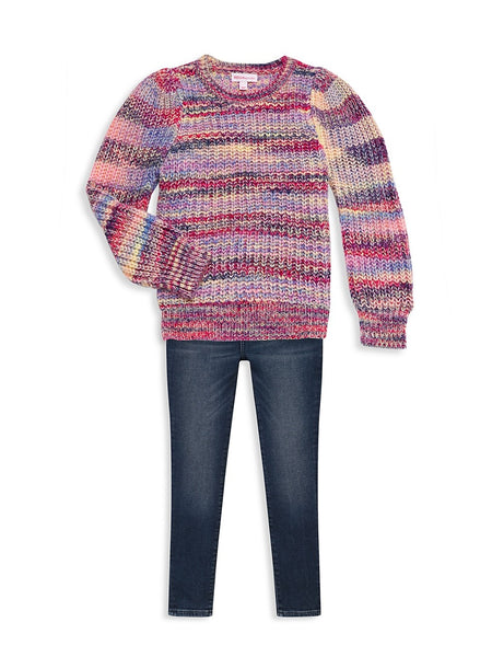 Design History - Tween L/S Sweater Lucky Lavender Combo