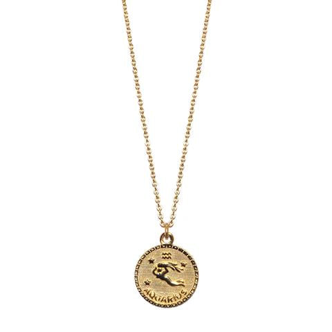 Marlyn Schiff Jewelry -  Aquarius GF Zodiac Coin Necklace