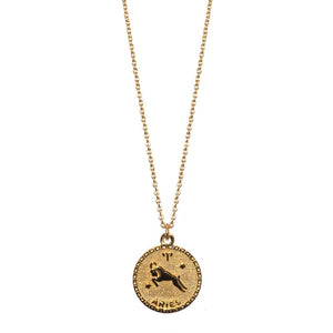 Marlyn Schiff Jewelry - Aries GF Zodiac Coin Necklace