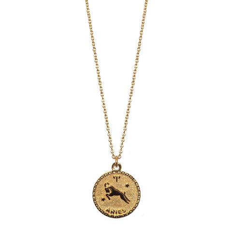 Marlyn Schiff Jewelry - Aries GF Zodiac Coin Necklace