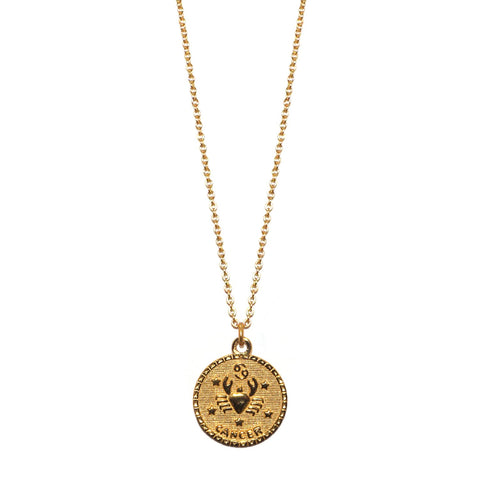 Marlyn Schiff Jewelry - Cancer GF Zodiac Coin Necklace