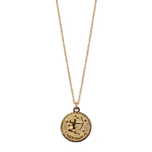 Marlyn Schiff Jewelry - Sagittarus GF Zodiac Coin Necklace