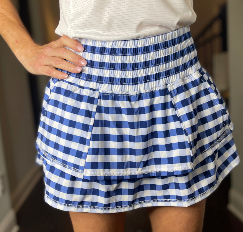 The Bubble - The Ruffle Skirt Navy Gingham