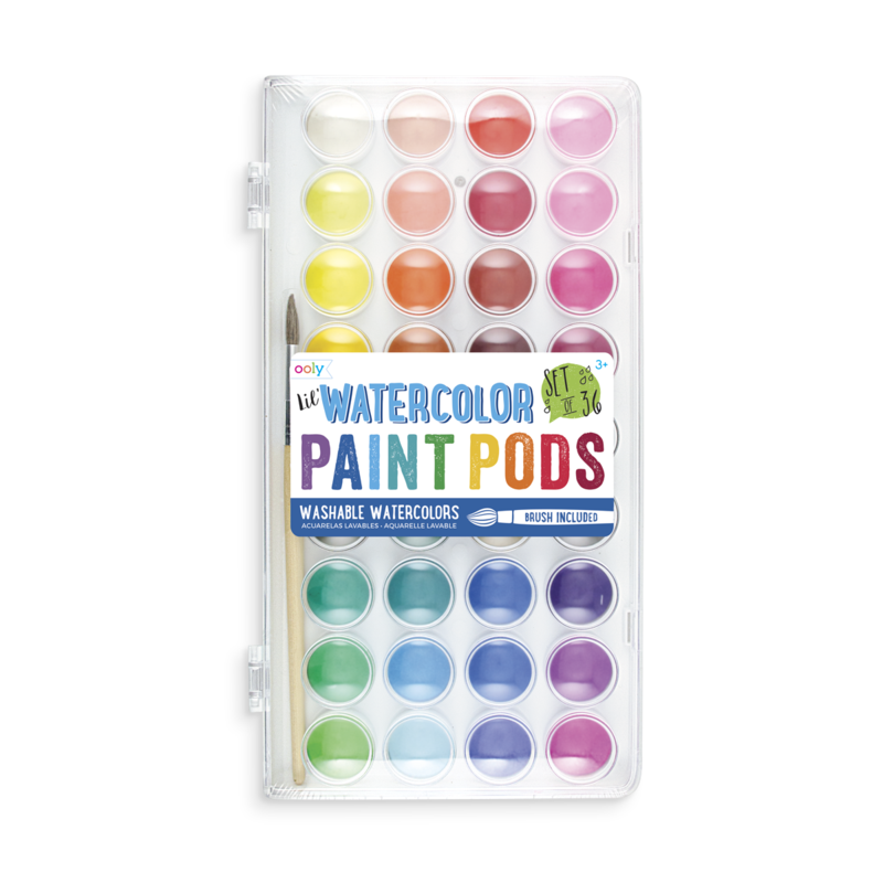 Lil" Watercolor Paint Pods 37 PC Set Washable Warercolors