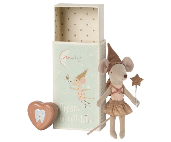 Maileg - Tooth Fairy Mouse in Matchbox Rose