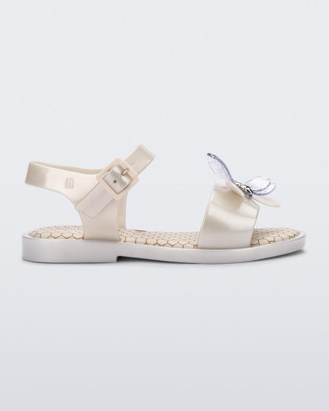 Mini Melissa - Mini Mar Bugs Sandal White Metallic