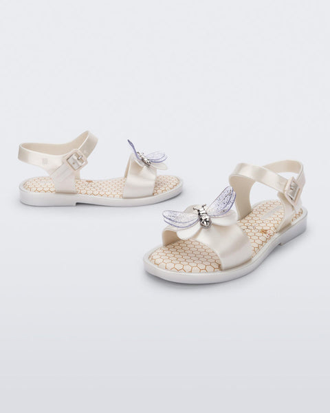 Mini Melissa - Mini Mar Bugs Sandal White Metallic