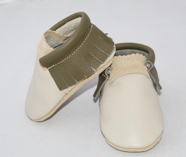 Mishmoccs - Baby Olive with Olive Soles Moccasins