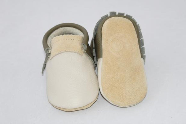 Mishmoccs - Baby Olive with Olive Soles Moccasins