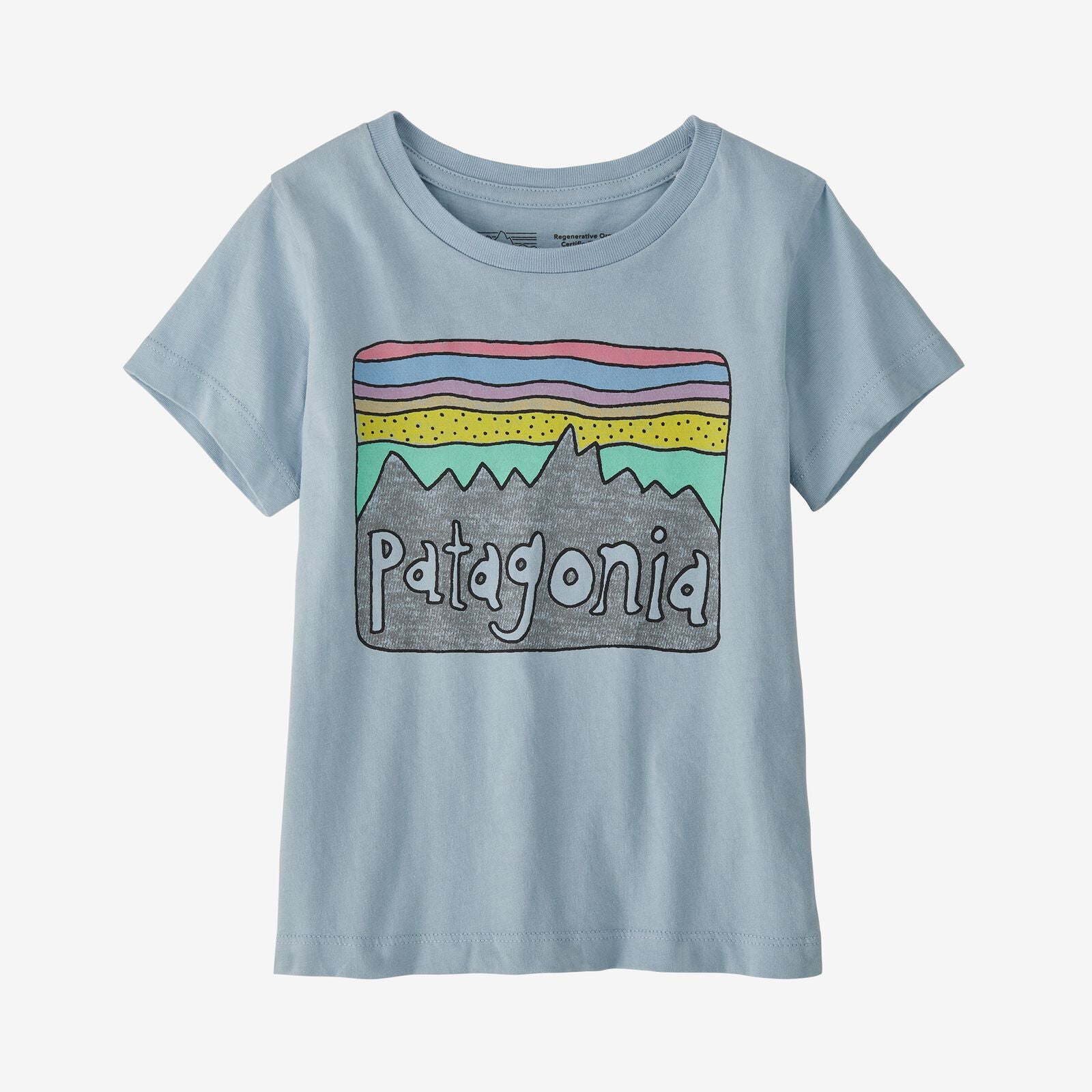 Patagonia - Baby Regenerative O. Cotton F. Roy Skies T-Shirt Steam Blue