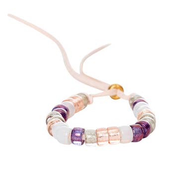 Malibu Sugar - Clear, Silver, Lt. Pink, & Purple Bracelet