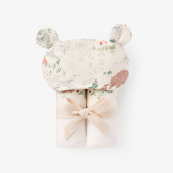 Elegant Baby - Organic Bath Wrap Bear Print