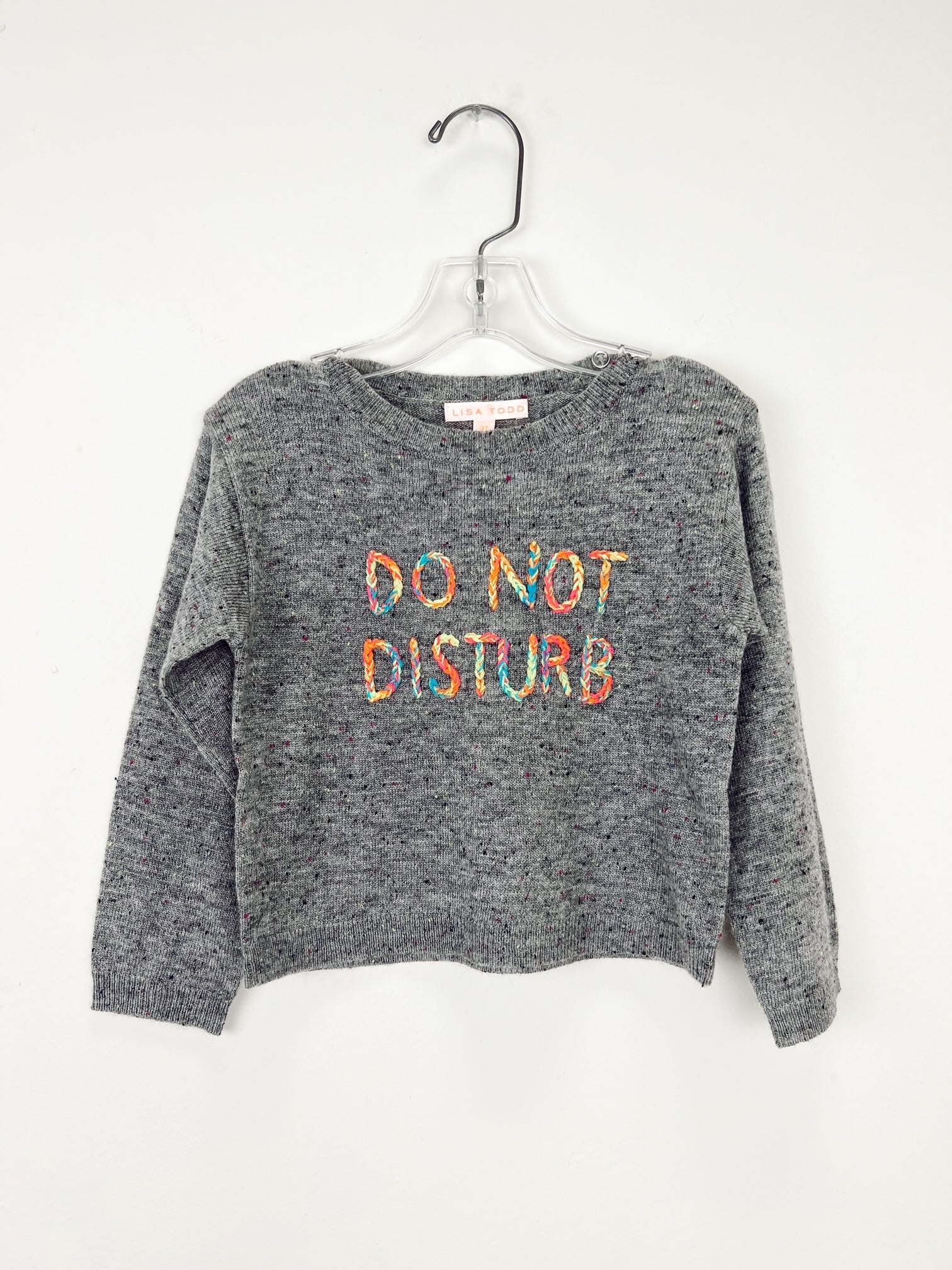 Lisa Todd - Girls Do Not Disturb Sweater Grey Speckle