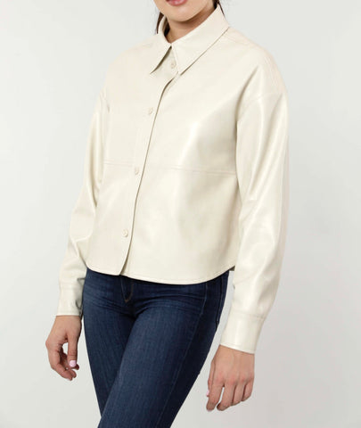 Dolce Cabo - Vegan Leather Short Shacket Bone