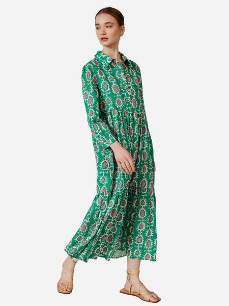Deluc - Crane Printed Dress Green