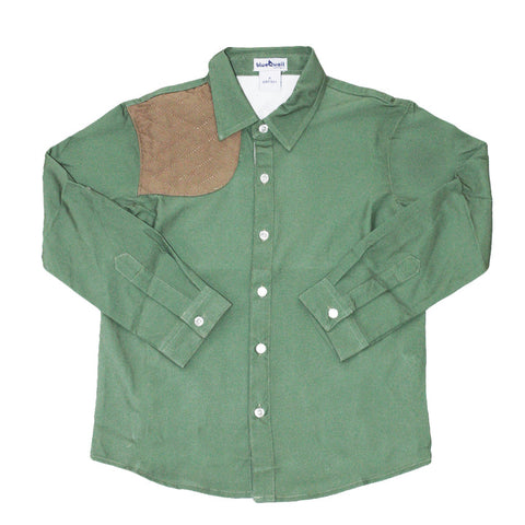 Blue Quail - Baby Boy Sage Green & Khaki L/S Shirt
