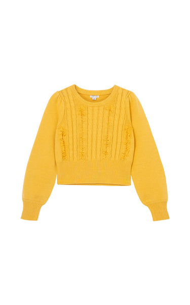 Habitual - Crew Neck Mustard Cable Sweater