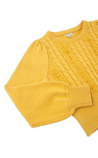 Habitual - Crew Neck Mustard Cable Sweater