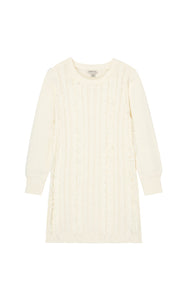 Habitual - Tween A Line Cable Sweater Dress Off-White
