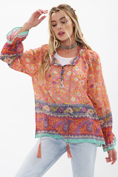Aratta - Watercolor Dreams Blouse Mauve Floral