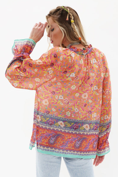 Aratta - Watercolor Dreams Blouse Mauve Floral