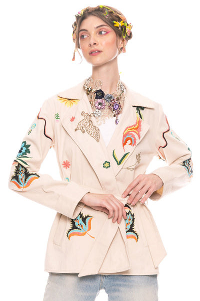 Aratta - Estrella Embroidered Jacket - Ivory