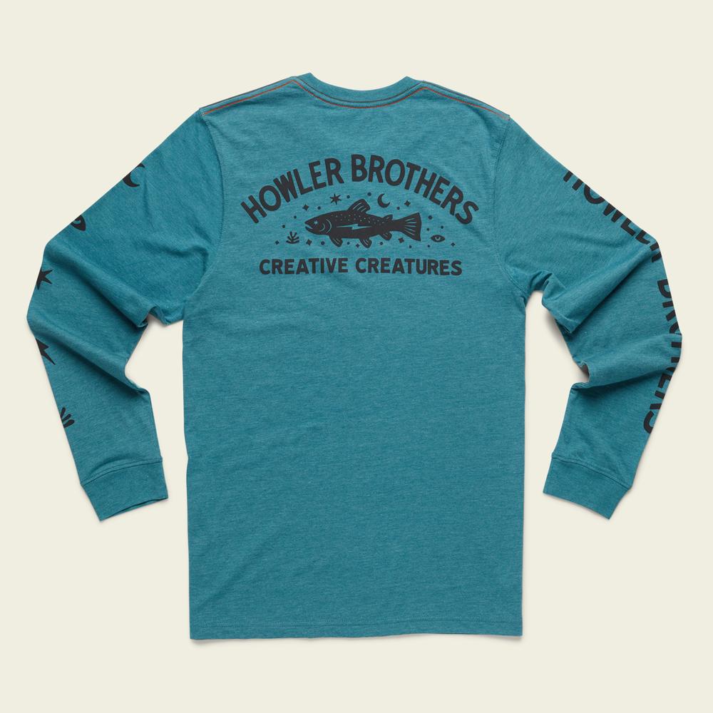 Howler Bros - Longsleeve T-Shirt Creative Creatures Trout in Petrol