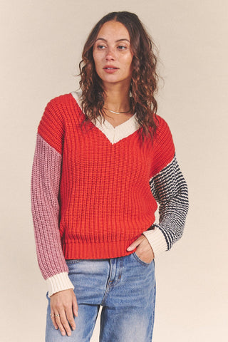 Trovata - Tucker V-Neck Sweater Amaranth