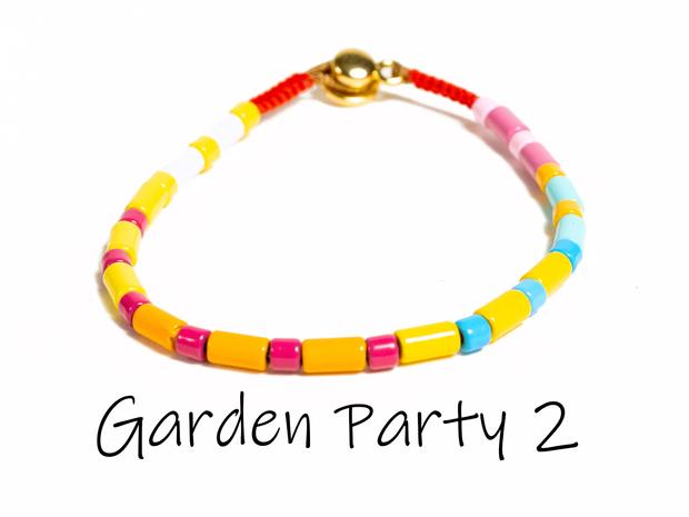 Malibu Sugar - Garden Party 2 Small Spaced Pastel Beads w/ Gold Clasp