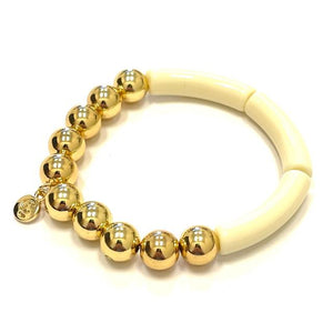 Caryn Lawn - Palm Beach Gold Ball Vanilla Bracelet