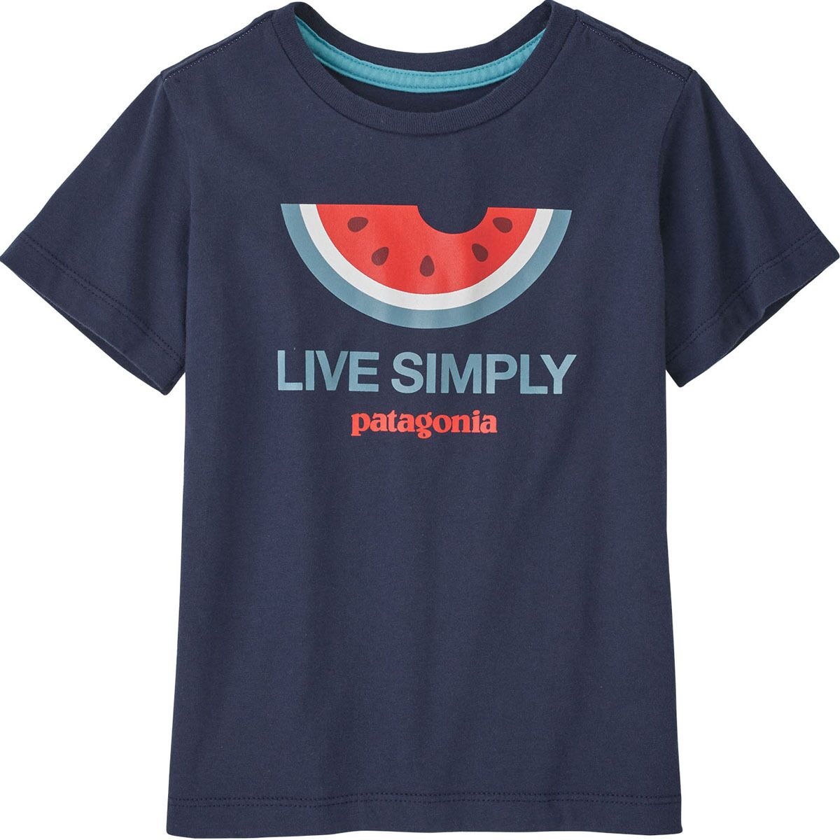 Patagonia- Toddler Baby Regenerative Organic Certified Cotton T-Shirt Live Simply Melon: New Navy