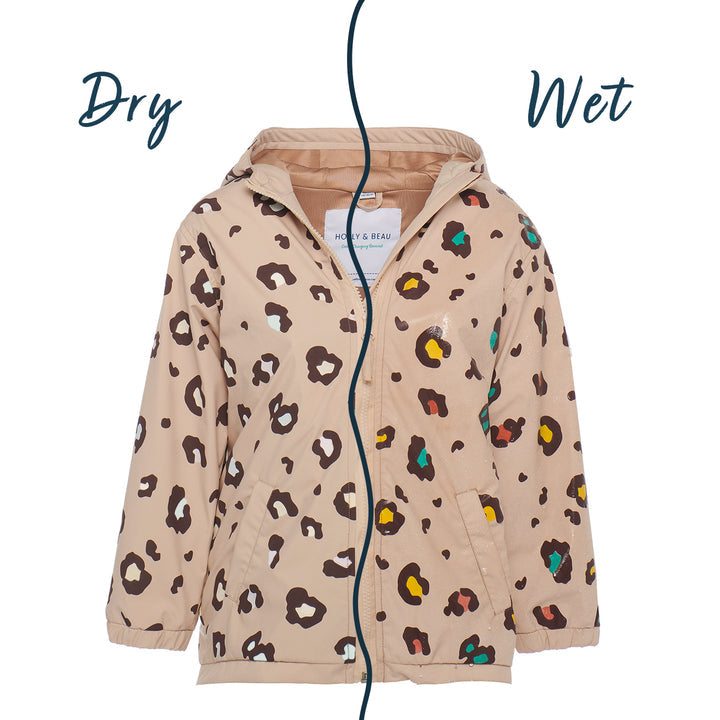 Holly & Beau - Leopard Print Kids Color Changing Rain Coat
