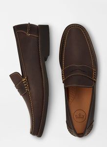 Peter Millar - M's Handsewn Leather Penny Loafer Chocolate
