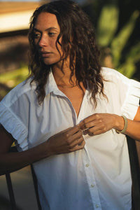 Trovata - Marianne B Ruffle Sleeve Shirt - White