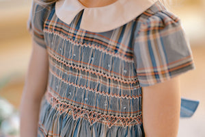 Antoinette - Baby Girl Philippa Blue Smocked Dress