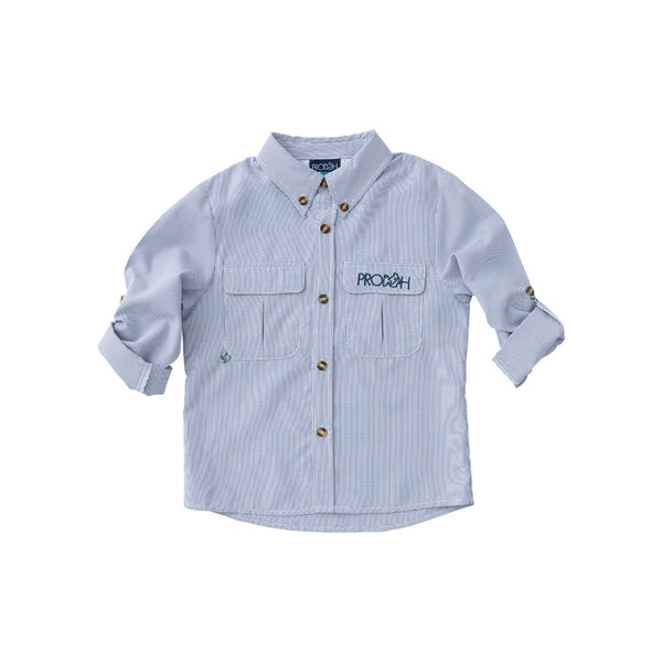 Prodoh - Tween Boys Fishing Shirt Ensign Blue Windowpane