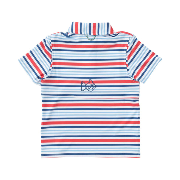 Prodah - Pro Performance Polo - Red White Blue Stripe
