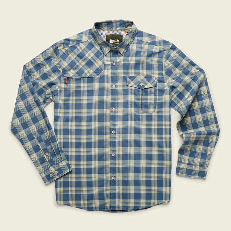 Howler Bros. - Matagorda L/S Shirt River Plaid:Reflection Blue