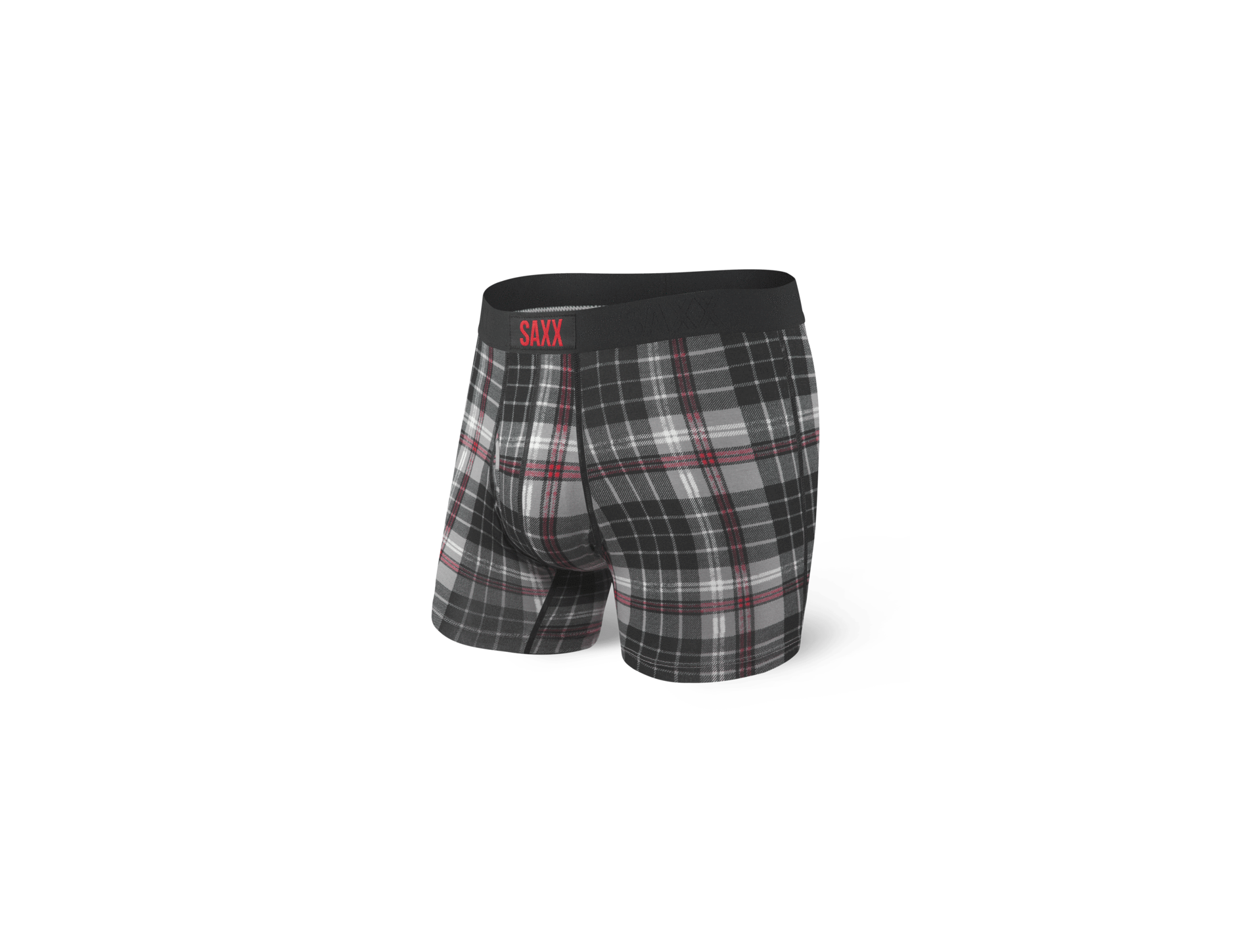 Saxx Underwear - Ultra Grey Tartan Boxer Brief Fly