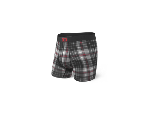 Saxx Underwear - Ultra Grey Tartan Boxer Brief Fly