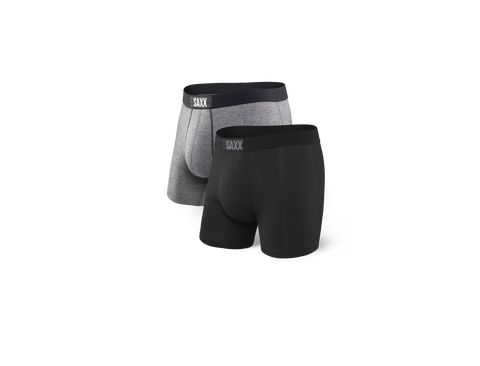 Saxx Underwear - Vibe Boxer Brief 2 Pack Black/Gray
